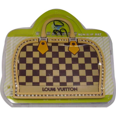 Коврик на панель ванночка 170*180 форма Сумочка,стразы/коричневый/бежевый , Louis Vuitton шахматы 