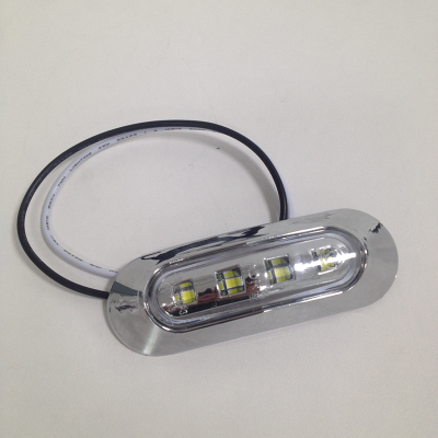 Фонарь габаритный 12/24V  4 SMD овал хром, белый , шт.