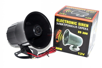 Сирена звуковая электрическая 12 V, 30 W (6-ти тональная) (ES-200/ 22000)