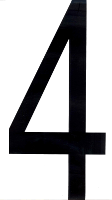 Наклейка-дубль номерного знака ЦИФРА 4  (18*33 см) наружная