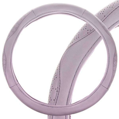 Оплетка экокожа с перфорированными вставками Art-1, М (37-39 см), серая SKYWAY S01102341