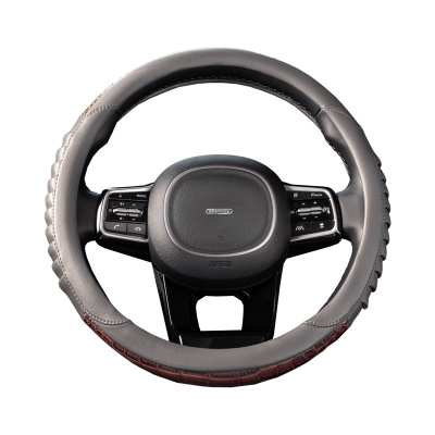 Оплетка экокожа, вставки под дерево Wood-5, M (37-39 см) Cерая , шт. SKYWAY S01102152