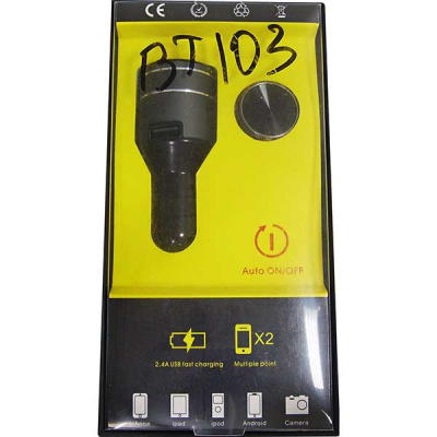 Bluethooth / USB /зарядка / 12V 2.4A /гарнитура  BT-103, черный