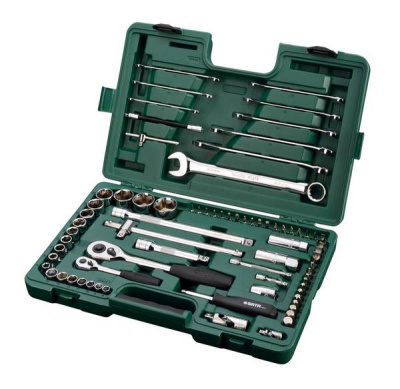 Инструменты 1/4,1/2" ( 76 предметов) ключи 8-22мм, кейс, к-т  09519  SATA  (1/3)