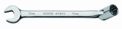 Ключ рожковый с торцевой шарнирной головкой 17 мм L233мм 47605 SATA  (1/6)