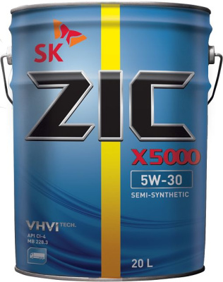 Масло моторное ZIC X 5000  5w30  CI-4/DH1,20L  п/синт диз  
