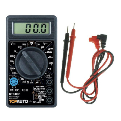 Тестер цифровой (Мультиметр) DT830D TOPAUTO