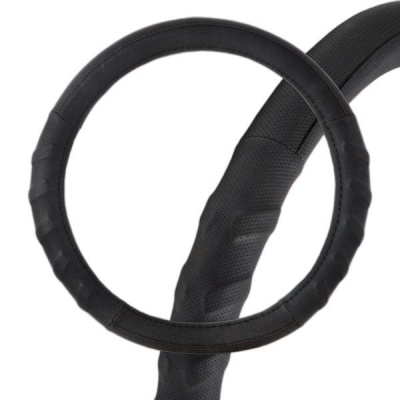Оплетка экокожа с рельефными вставками Touch-2 , L (39-41 см) Черная  SKYWAY S01102131