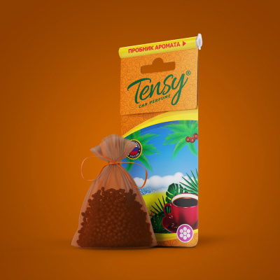 Ароматизатор подвесной мешочек, тюль, гранулы Кофе TTE-05 Tensy  (уп.15шт)