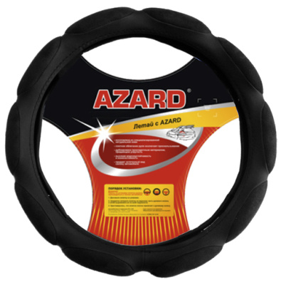 Оплетка перфокожа Sponge, L (d 39-41см) Черная,10 подушечек замша Черная AZARD (OPL00091), шт.