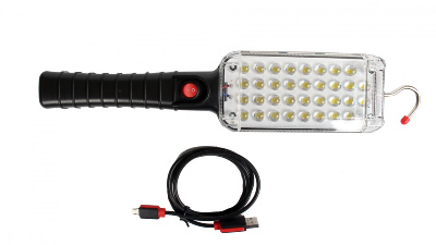 Лампа-переноска, пластиковый корпус, светодиодная (34 SMD) шнур USB, аккумулятор