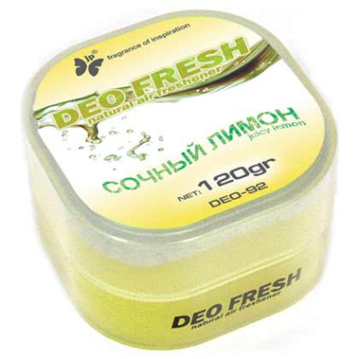 Ароматизатор на панель гелевый банка пластик DEO Fresh Сочный лимон, 120гр  DEO-185 (1/40)