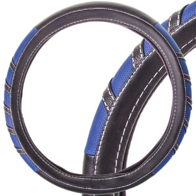 Оплетка экокожа комбинированная спорт ECO Combo2, S (35-37 см) Черно-Синяя, шт. SKYWAY S01102286