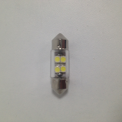 Светодиод T11*31 12V WHITE  4SMD (3.5*2.8) S8.5 (Маяк) (12T11*31--W/4SMD)