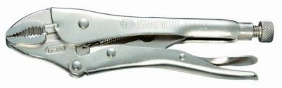 Зажим-тиски ручные, изогнутые губки, L 254мм (10"), с фиксатором   71103 SATA  (1/6)