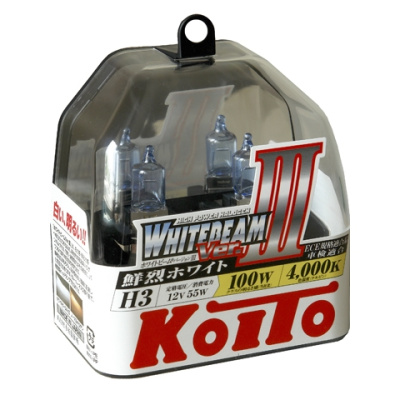 Лампа галогеновая Н 3 12V 55W, Whitebeam, 2 шт, пенал, к-т  KOITO  (P0752W)