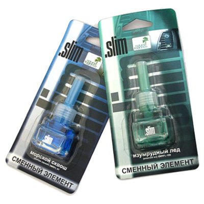 Ароматизатор на дефлектор жидкий SLIM (Сменный блок) Кожа и дерево (8 мл.) SMRFL- 151