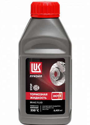 Тормозная жидкость DOT-4, 0.5 л, 455 г ЛУКОЙЛ (уп. 25шт.) 