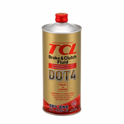 Тормозная жидкость DOT-4, 1 л, TCL  (Япония) (уп.20 шт.) (00833)