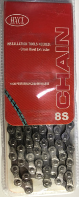 Цепь велосипедная (быстрое звено)   8S (H80 1/2" * 3/32" 116L) пенал