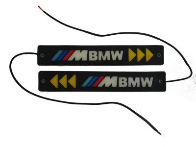 Ходовые огни диодные COB гибкие водонепроницаемые 12V, надпись цветная BMW (2 шт), к-т 