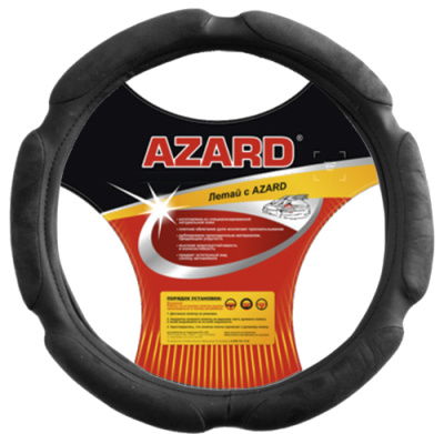 Оплетка перфокожа Sponge, L (d 39-41см) Черная, 6 подушечек замша Черная AZARD (OPL00079), шт.