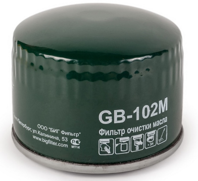 Фильтр масляный ВАЗ 2105  GB-102М (H72 mm), шт.    (уп 8/24 шт)