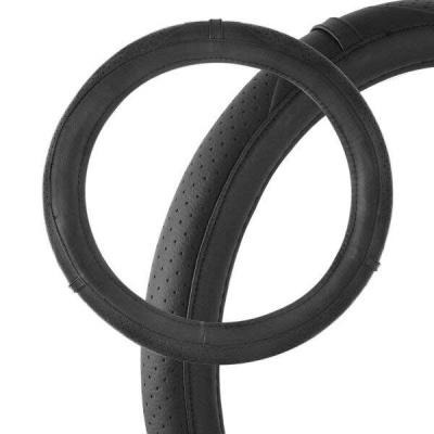 Оплетка экокожа с перфорированными вставками Art-6, M (37-39 см), черная SKYWAY S01102046