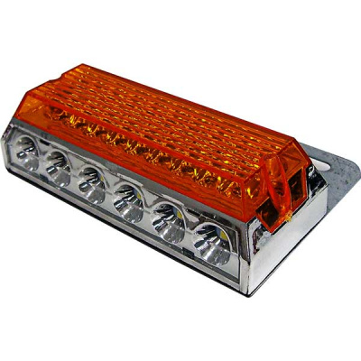 Фонарь габаритный 12/24V 18 LED (+6 SMD) 120*50 мм для грузовых авто, оранжевый, шт. (уп. 2 шт)