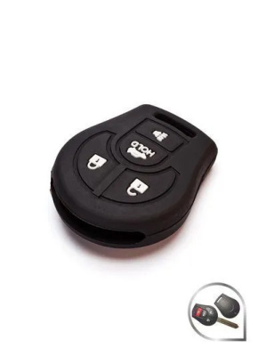 Чехол на ключ автомобильный силиконовый NISSAN (4 кнопки) NissanCube с 2009г, Tiida с 2015г