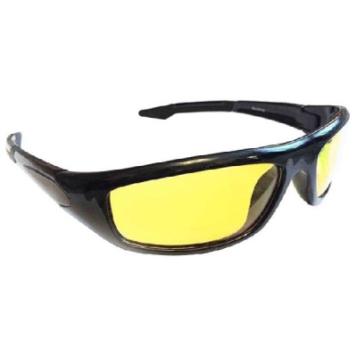Очки водителя поляризационные, оправа пластик черный, желтые линзы "SunDrive" (040)