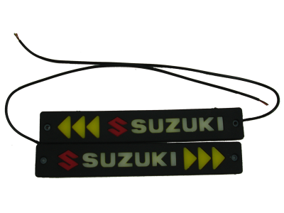 Ходовые огни диодные COB гибкие водонепроницаемые 12V, надпись цветная SUZUKI (2 шт), к-т 