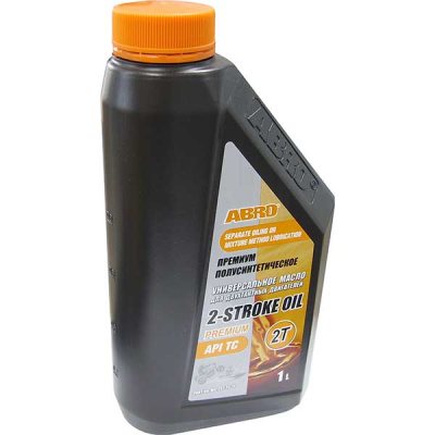 Масло 2-тактное 2-STROKE OIL PREMIUM  API TC, 1л.  ABRO MO-2ST-TC полусинтетика (1/12)