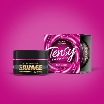 Ароматизатор на панель гелевый банка пластик Sex Elixir  SAVAGE TZ-102 Tensy (уп 40шт.) 