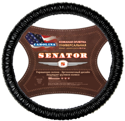 Оплетка экокожа объемная Senator Carolina М (37-39см), черный (OPLS0507), шт. AZARD