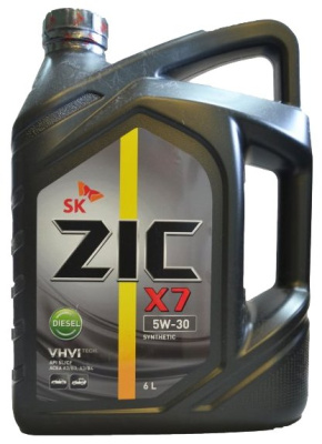 Масло моторное ZIC X7 Diesel  5w30 CF/SL (A3/B3, A3/B4), 6л  (синтетика) (1/3)