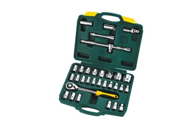 Инструмент 1/2" ( 32 предмета) головки 8-32 мм, воротки ,биты (YD-1013)