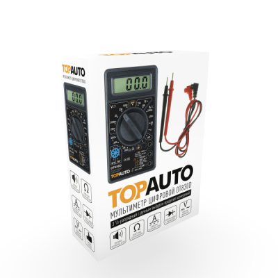 Тестер цифровой (Мультиметр) DT830D TOPAUTO