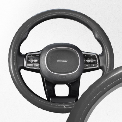 Оплетка экокожа Top-12 M (37-39 см) Серая  S01102501 SKYWAY