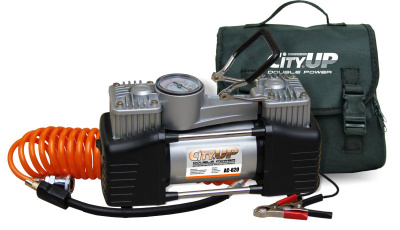 Компрессор метал корпус, 2-х цилиндровый,12V, 60 л/мин, крокодилы, шланг 7.5 м  AC-620 CityUp (1/4)