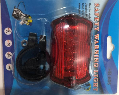 Фонарь вело задний светодиодный 5 LED красный HB-606