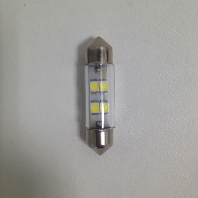 Светодиод T11*36 24V WHITE  4SMD(3,5x2,8) S8,5 (Маяк) (24T11*36/38-W/4SMD)