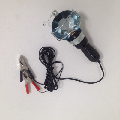 Лампа-переноска 12V, метал корпус, шнур 2.8м, крокодилы, WL316