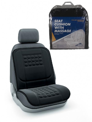 Накидка массажная на переднее сиденье с регулятором, в прикуриватель,12В черная, Nova Bright  36571
