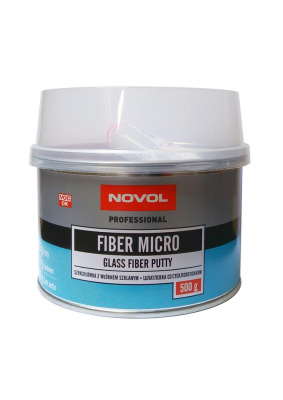Шпатлёвка со стекловолокном Микро FIBER MICRO 0.5 кг. (1231) NOVOL (1/18)