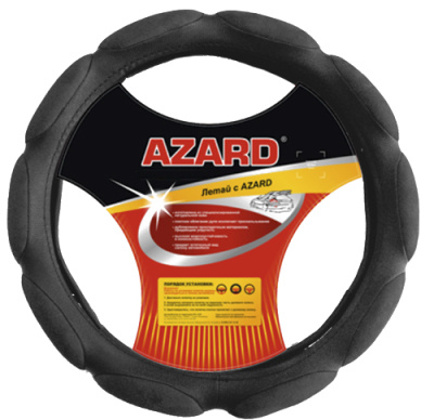 Оплетка перфокожа Sponge, M (d 37-39см) Черная,10 подушечек замша Серая AZARD (OPL00085), шт.
