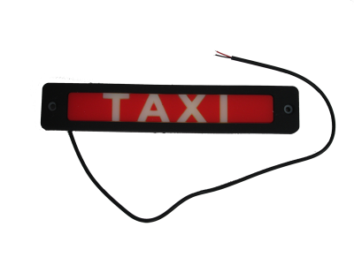 Знак TAXI 4*20мм диодный, керамика, на скотче, красный / белая надпись, шт