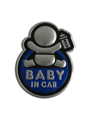 Наклейка дюралевая BABY in CAR овальная мини, синий