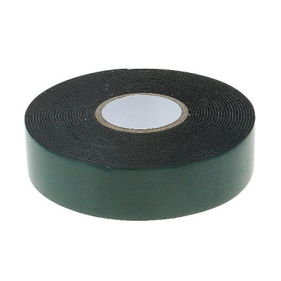 Скотч двусторонний черный 30 мм, длина 5м, зеленая пленка (уп.300 шт.)