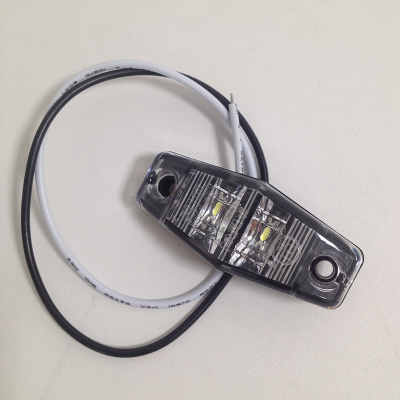 Фонарь габаритный 12/24V  2 LED ромб , белый , шт.